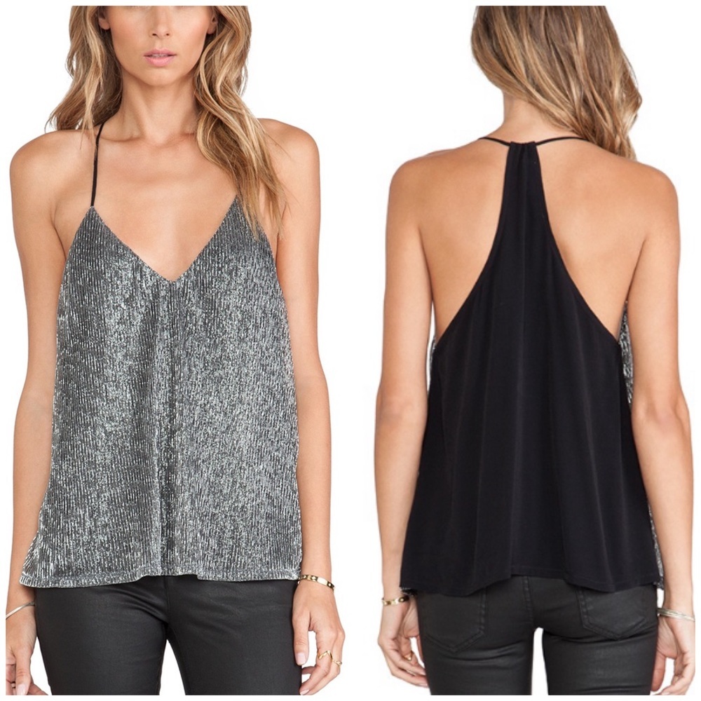 Lovers + Friends Touch The Sky Metallic Tank Top
